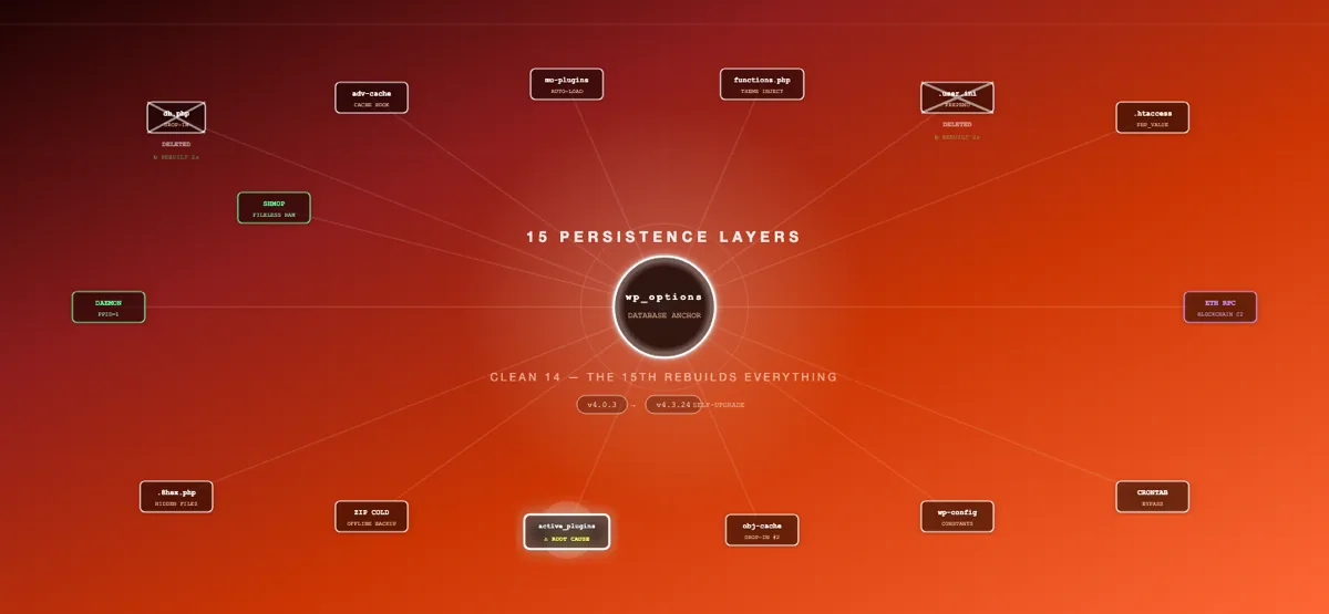 Self-Healing WordPress Malware - 15 Persistence Layers